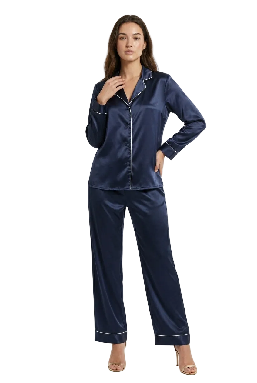 بيجامة حرير توت فاخرة - Grade 6A | Silk Pajama Set