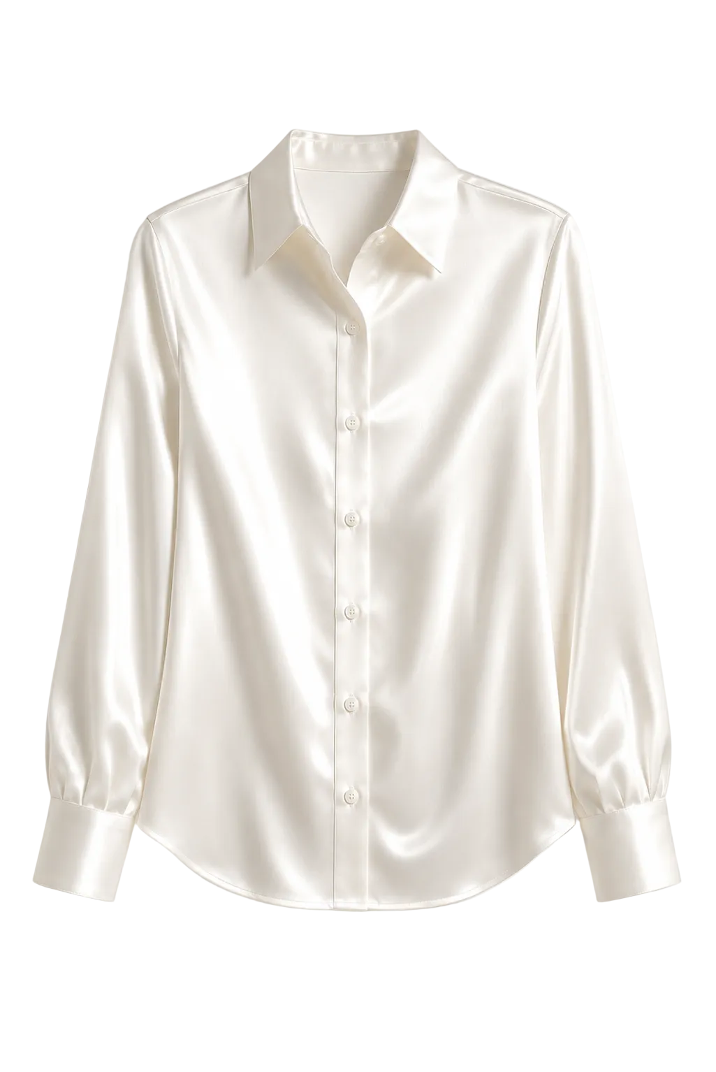 قميص حرير توت أبيض كلاسيكي - Grade 6A | White Silk Shirt