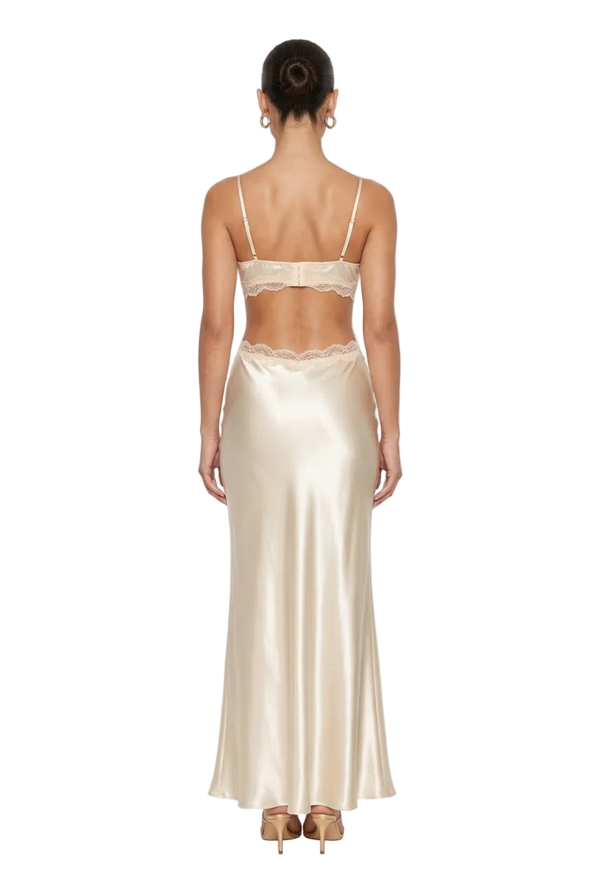 فستان حرير توت فاخر بقصة ملتوية - Mulberry Silk Twisted Dress