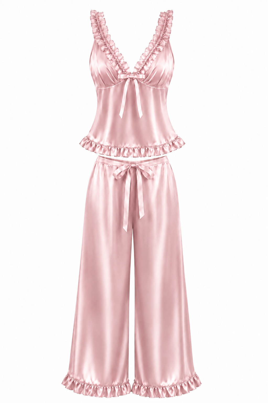 Mulberry Silk Ruffle Pajama Set