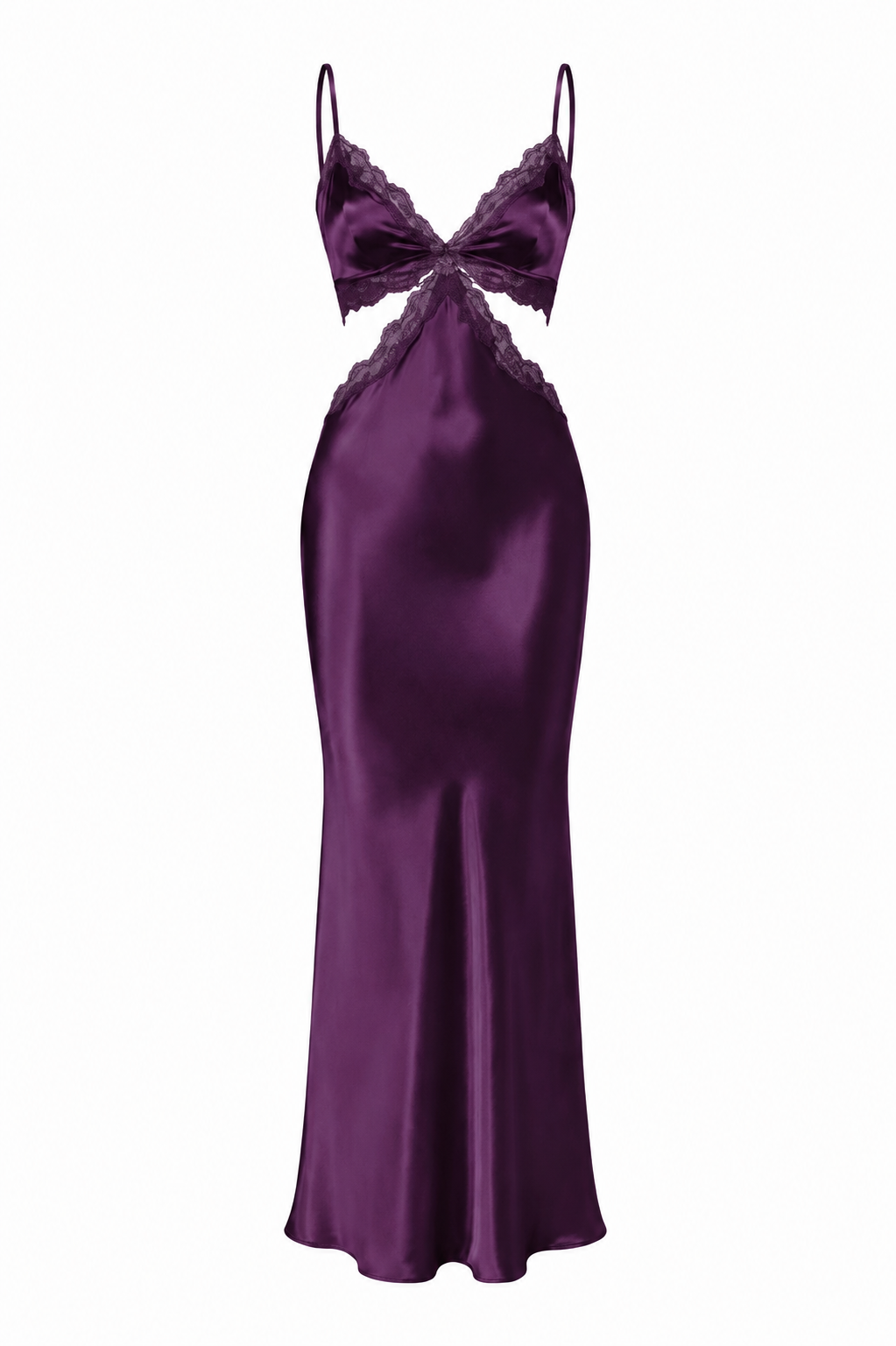 فستان حرير توت فاخر بقصة ملتوية - Mulberry Silk Twisted Dress