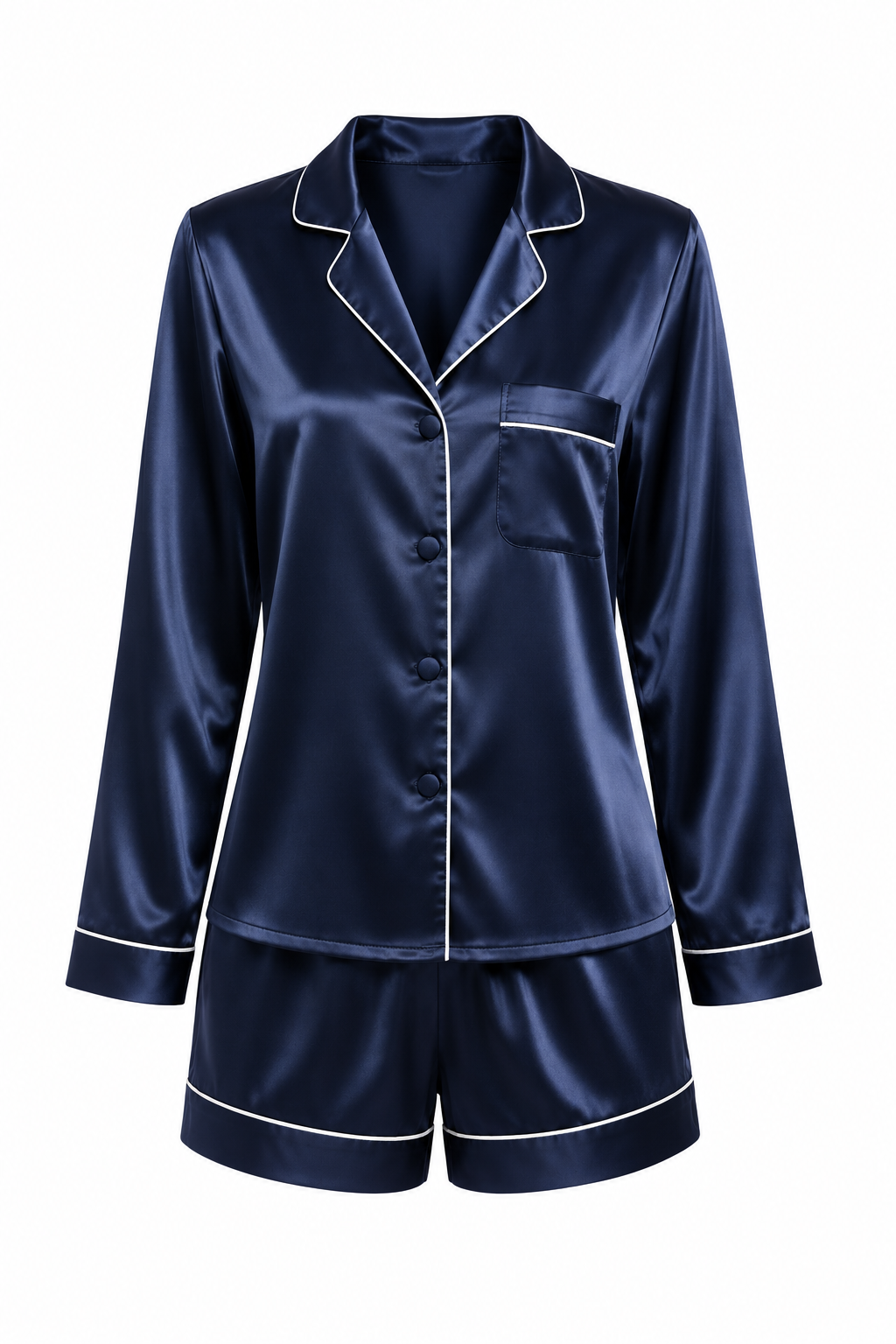 طقم بيجامة قصير حرير توت فاخر - Grade 6A | Silk Short Pajama Set