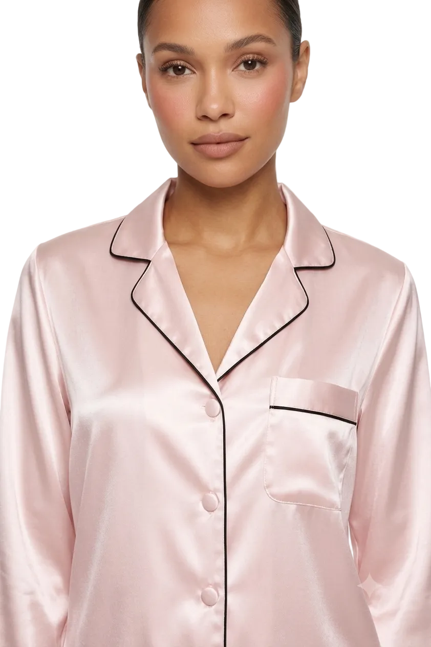 طقم بيجامة قصير حرير توت فاخر - Grade 6A | Silk Short Pajama Set