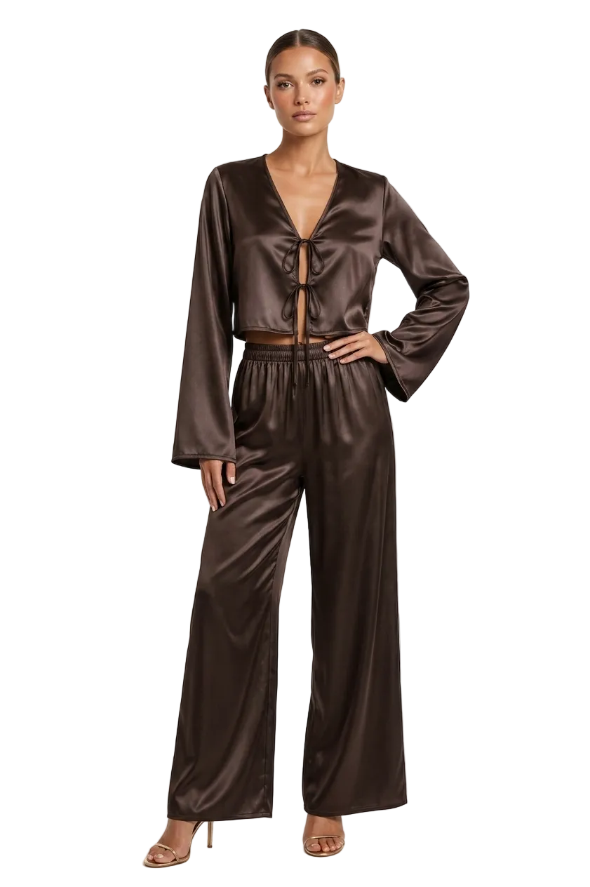 طقم بيجامة حرير توت فاخر - Grade 6A | Silk Pajama Set