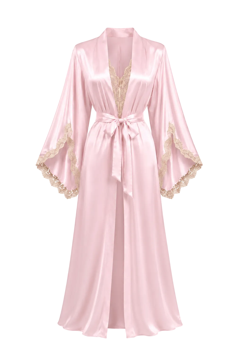 طقم روب وفستان حرير التوت بدانتيل فاخر - Grade 6A | Luxury Silk Robe & Dress Set