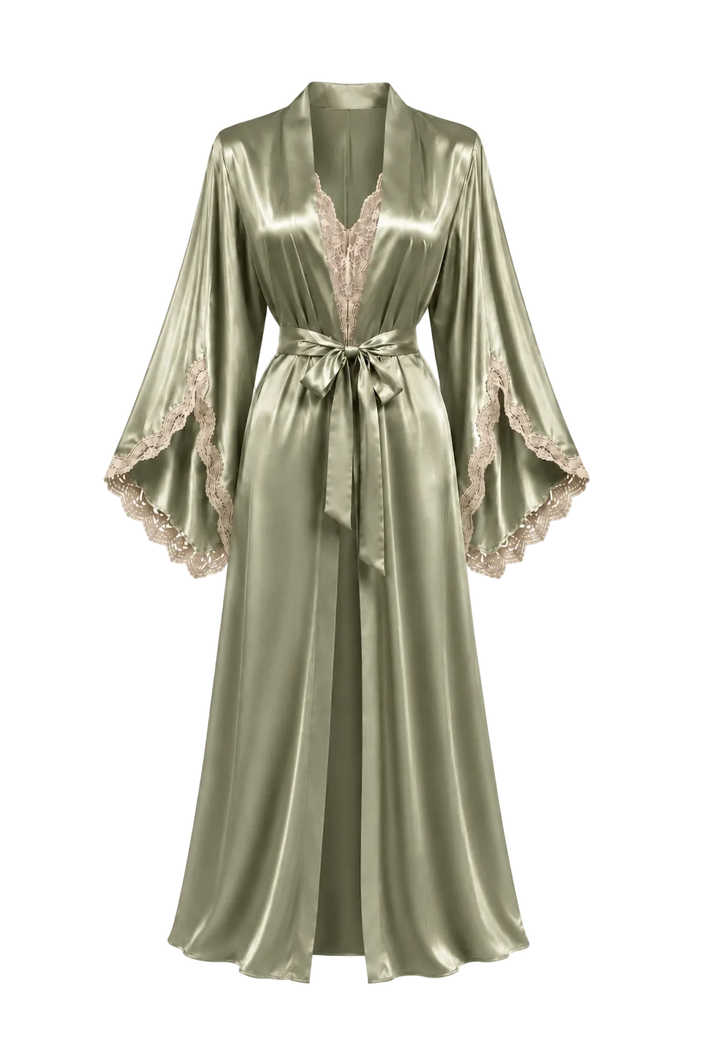 طقم روب وفستان حرير التوت بدانتيل فاخر - Grade 6A | Luxury Silk Robe & Dress Set