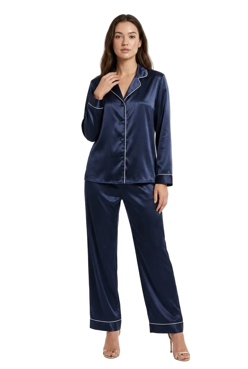 بيجامة حرير توت فاخرة - Grade 6A | Silk Pajama Set