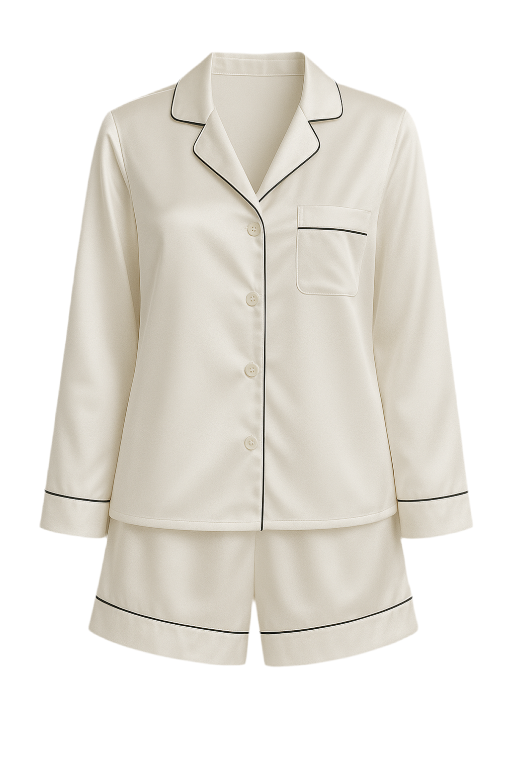 طقم بيجامة قصير حرير توت فاخر - Grade 6A | Silk Short Pajama Set