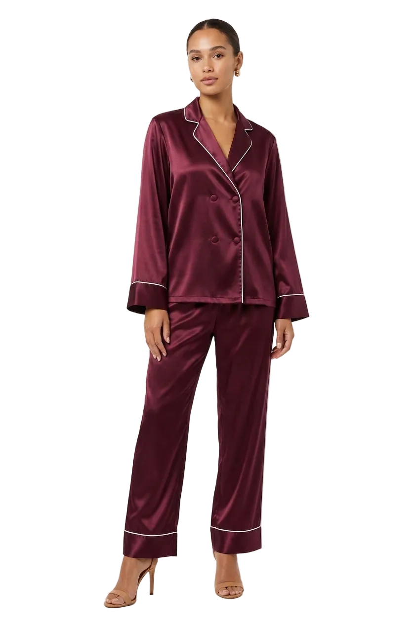 بيجامة حرير توت فاخرة - Grade 6A | Silk Pajama Set