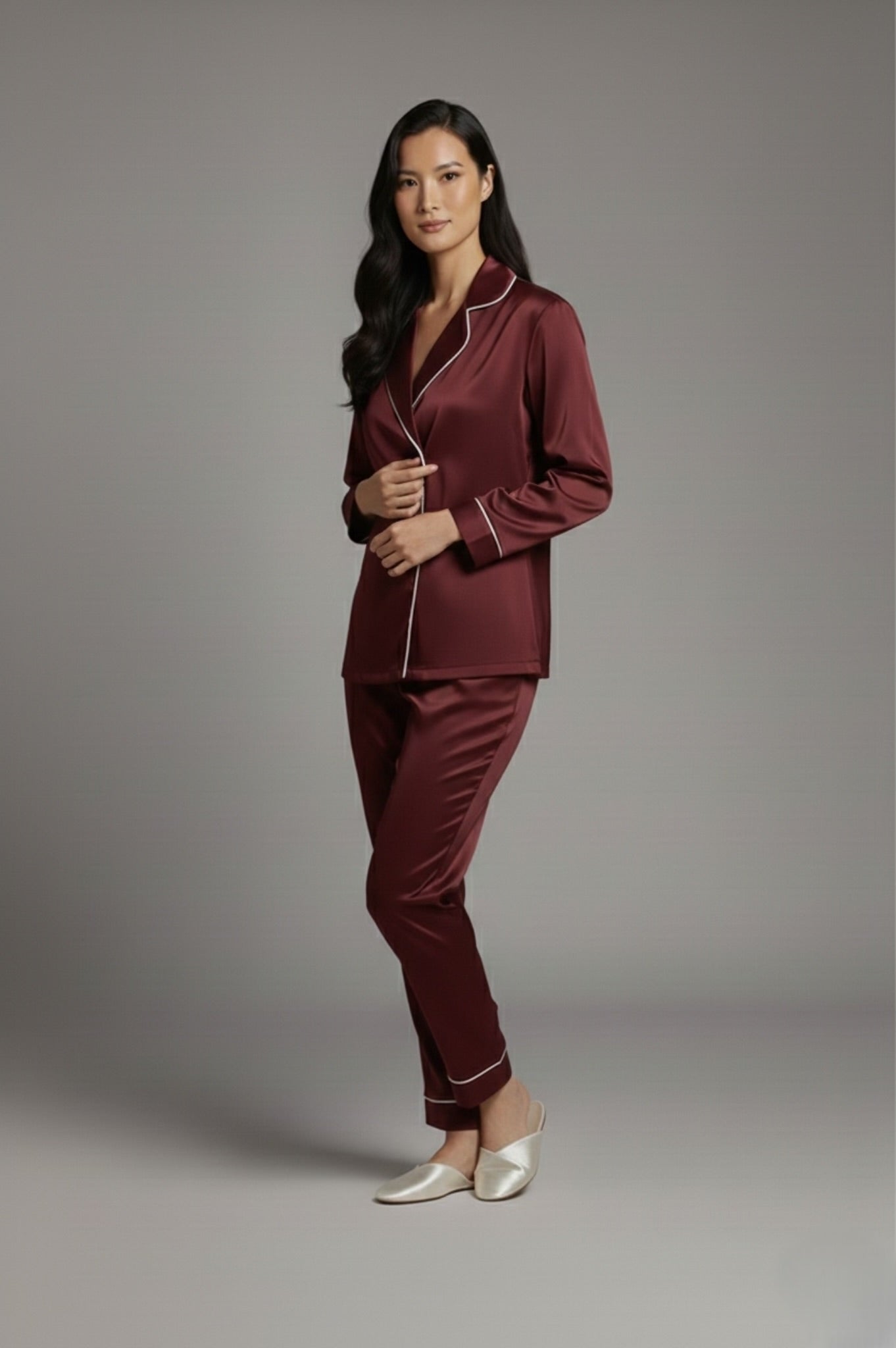 بيجامة حرير توت فاخرة - Grade 6A | Silk Pajama Set