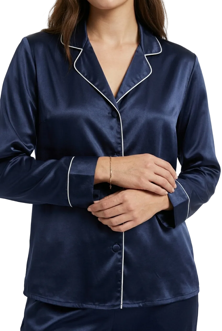 بيجامة حرير توت فاخرة - Grade 6A | Silk Pajama Set