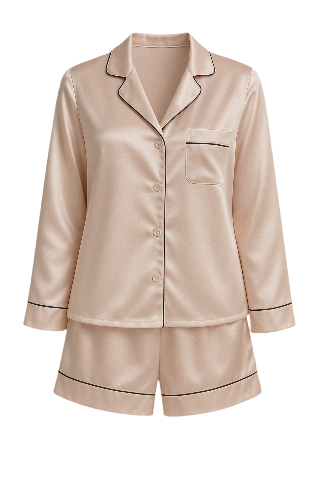 طقم بيجامة قصير حرير توت فاخر - Grade 6A | Silk Short Pajama Set