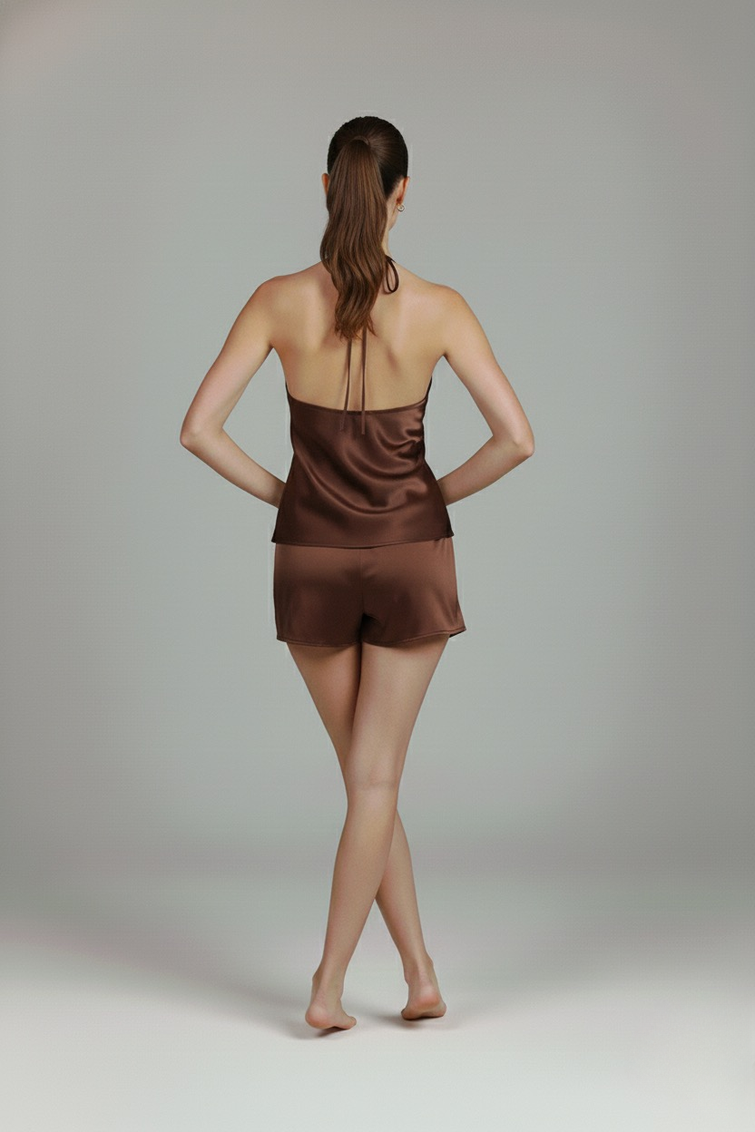 طقم بيجامة قصير حرير توت فاخر - Grade 6A | Silk Short Pajama Set