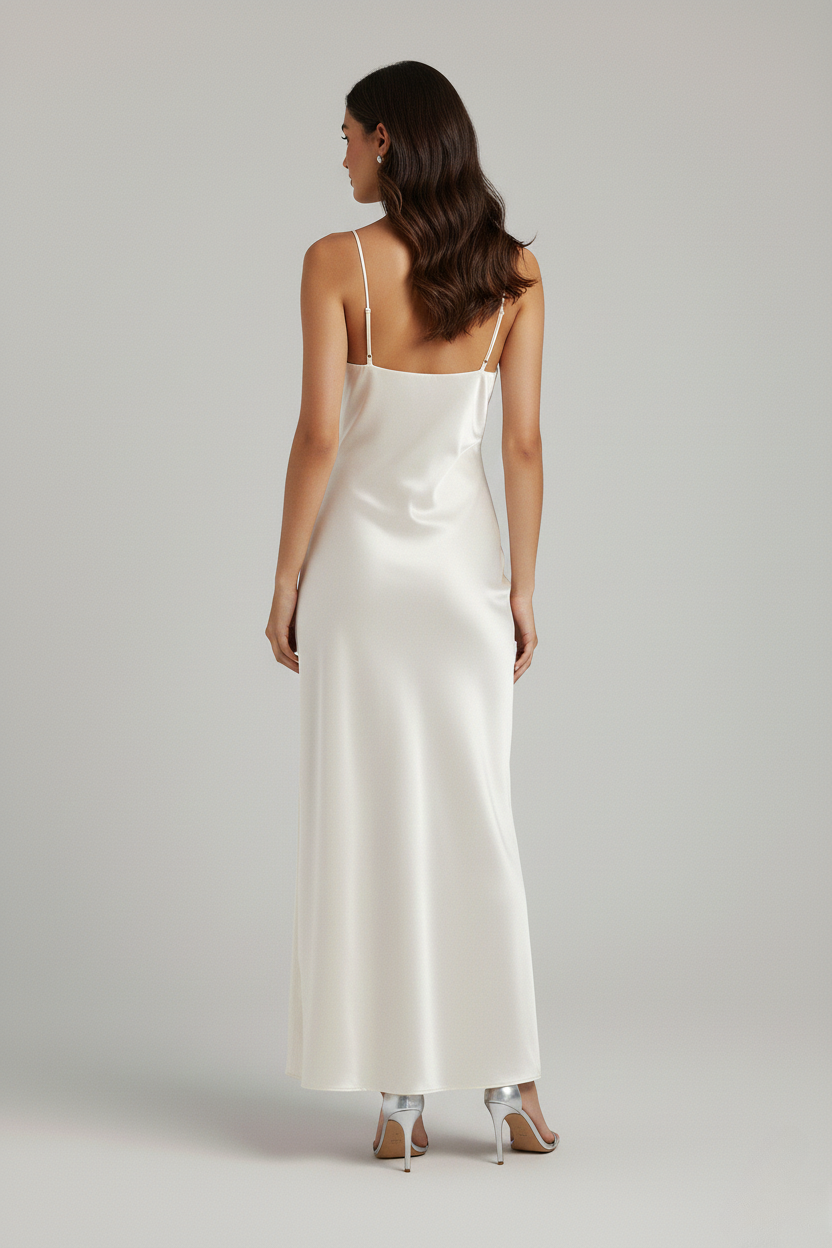 طقم فستان طويل مع روب دانتيل - حرير توت Grade 6A | Silk Dress & Robe Set