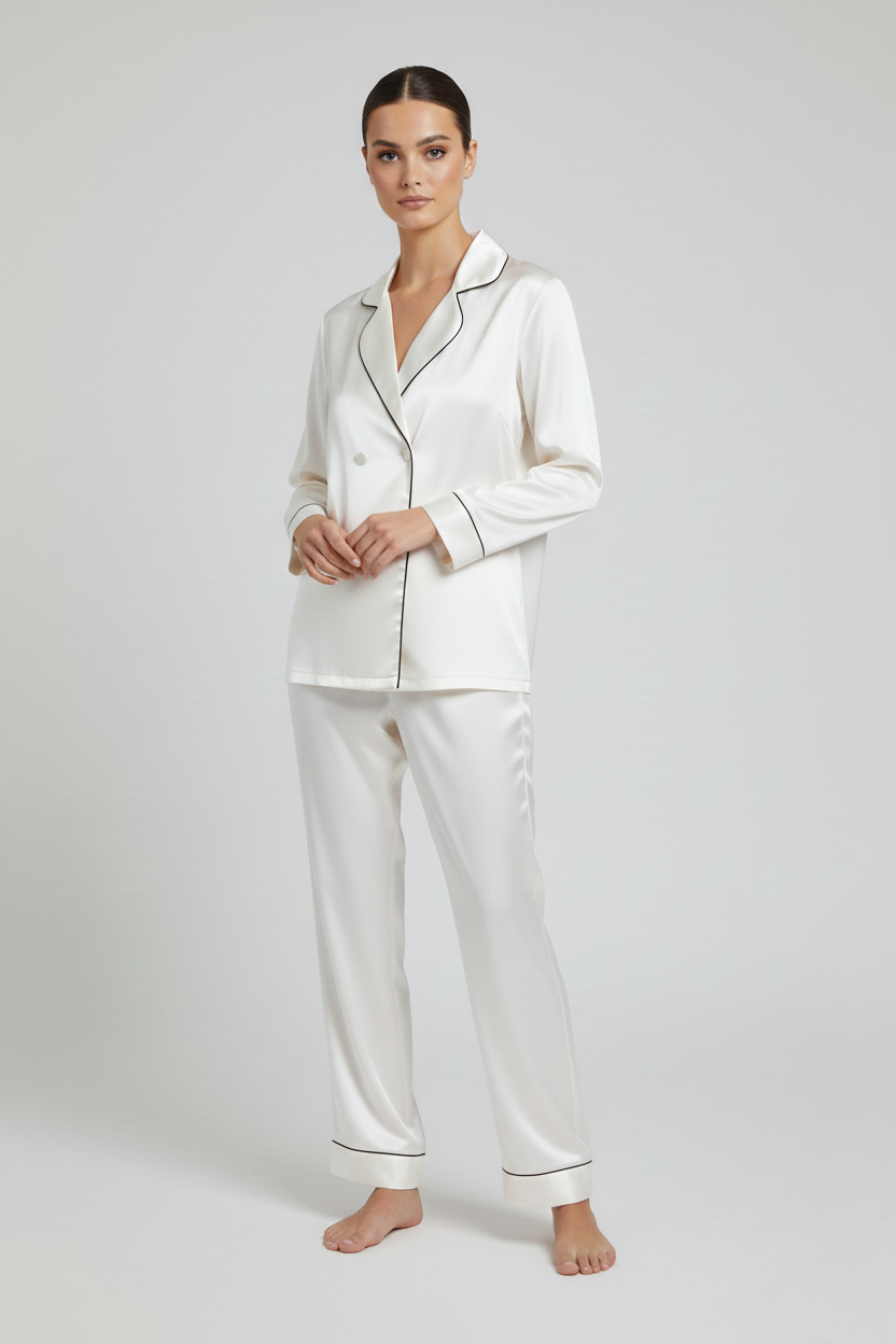 بيجامة حرير توت فاخرة - Grade 6A | Silk Pajama Set