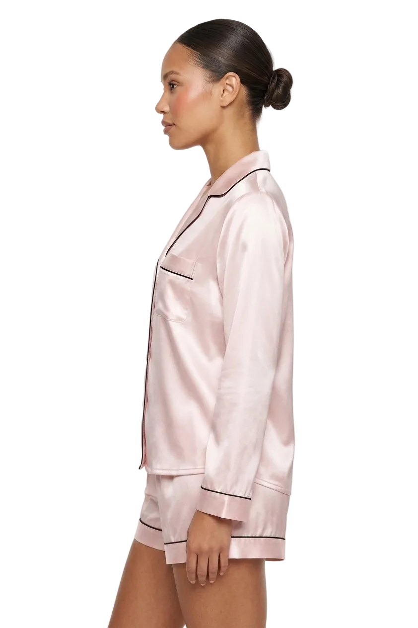 طقم بيجامة قصير حرير توت فاخر - Grade 6A | Silk Short Pajama Set