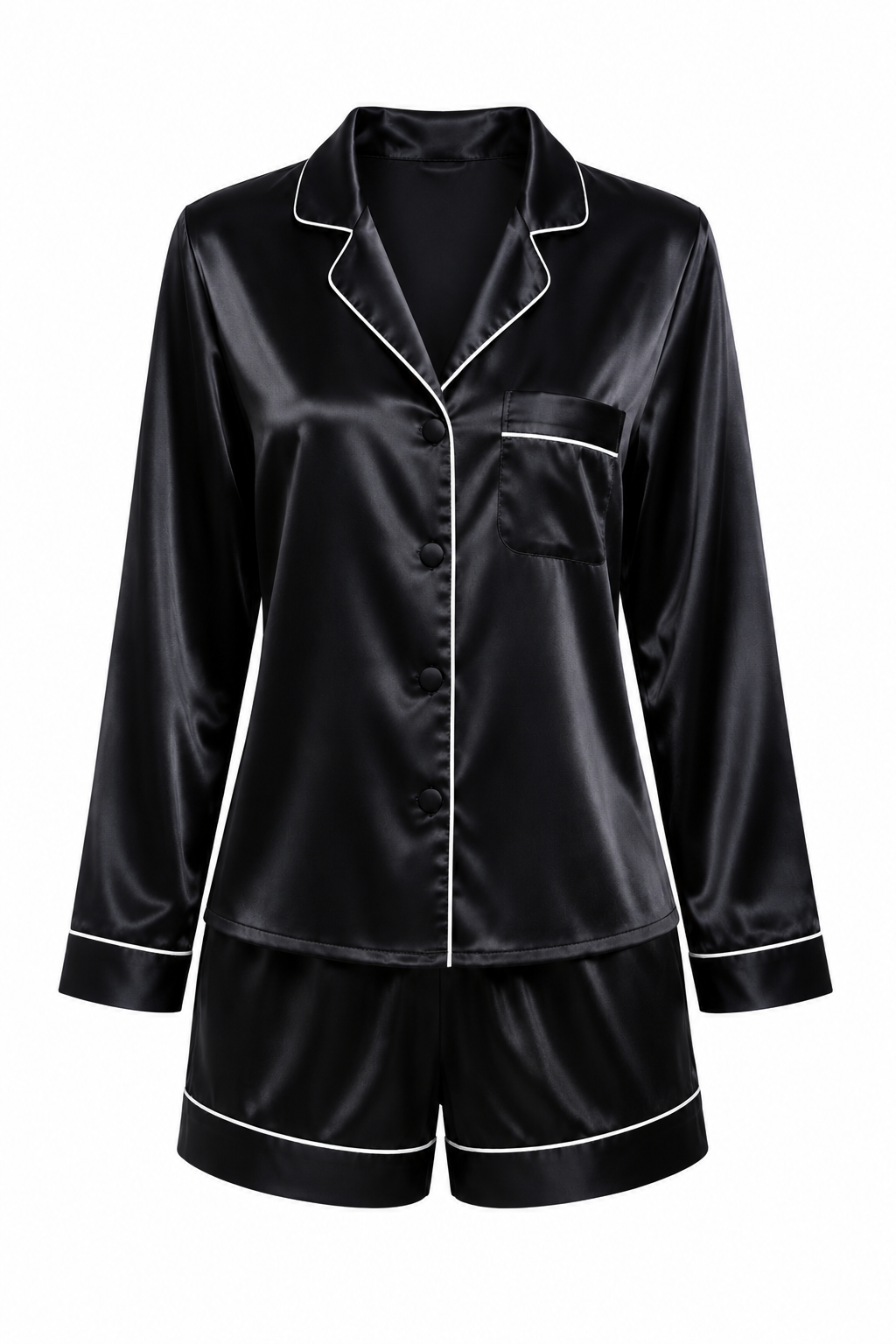 طقم بيجامة قصير حرير توت فاخر - Grade 6A | Silk Short Pajama Set