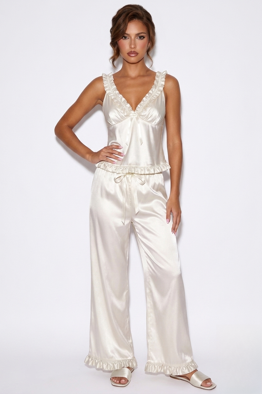Mulberry Silk Ruffle Pajama Set